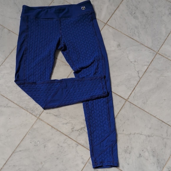 Trina Turk Azul Blue Jacquard Triangle Full Length Leggings. M - Picture 1 of 7